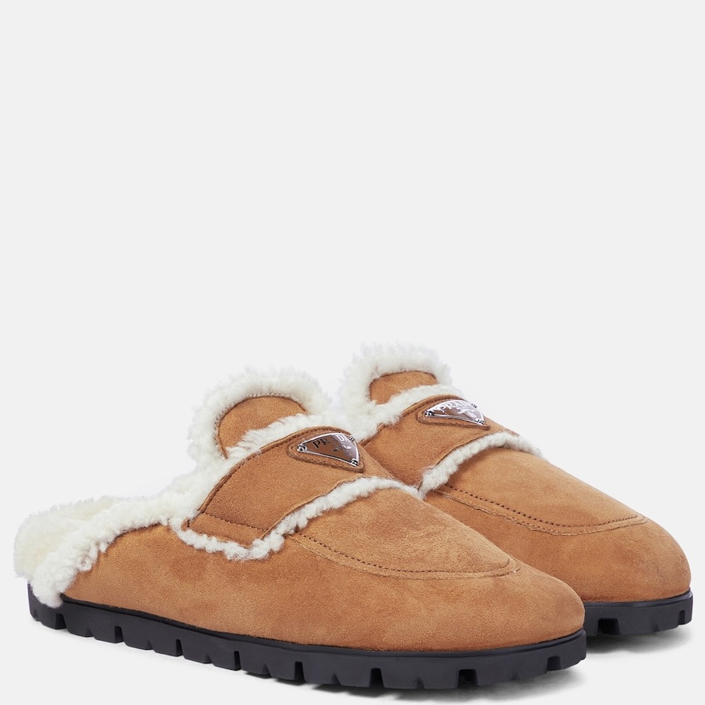 Prada Shearling Slides size 37